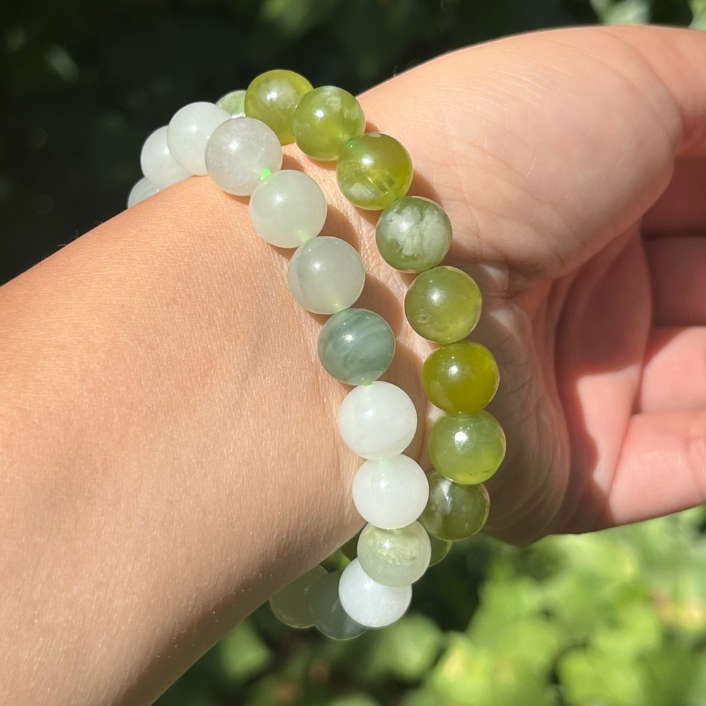 10mm white jade green jade bracelets‎